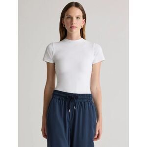 Quince Stretch Cotton Jersey Fitted T-Shirt White L